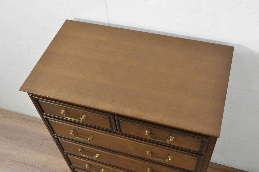 中古　美品　maruni(マルニ木工)　地中海ロイヤルシリーズ(ROYAL)　シックな空間づくりにぴったりなチェスト(引き出し、サイドチェスト)(定価約35万円)(R-080675)