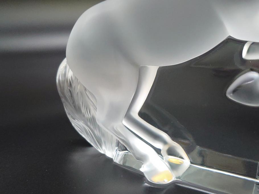 フランス LALIQUE(ラリック) クリスタル 跳ね馬 置物(箱なし、ガラス製、オブジェ、インテリア)(R-062828) | ラフジュ工房