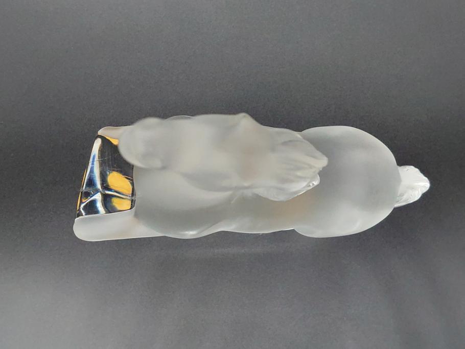 フランス　LALIQUE(ラリック)　クリスタル　跳ね馬　置物(箱なし、ガラス製、オブジェ、インテリア)(R-062828)