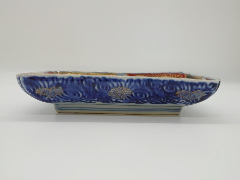 江戸期 上手物 古伊万里 金彩 色絵 染付 松竹梅文 6.6寸 約20cm