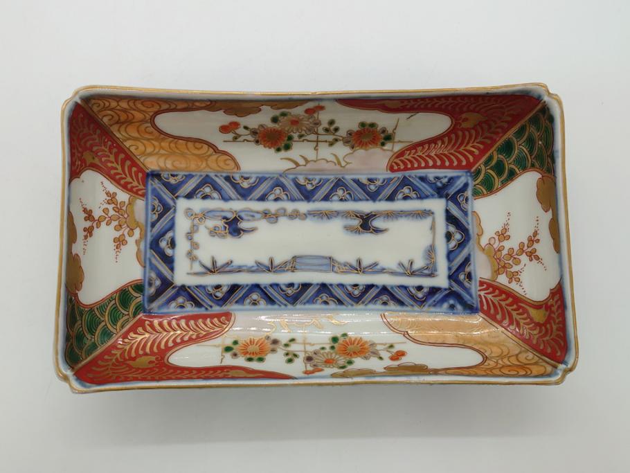 江戸期 上手物 古伊万里 金彩 色絵 染付 松竹梅文 6.6寸 約20cm