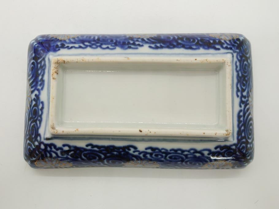 江戸期 上手物 古伊万里 金彩 色絵 染付 松竹梅文 6.6寸 約20cm