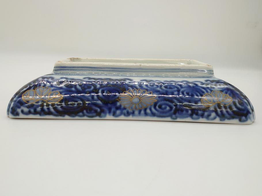 江戸期 上手物 古伊万里 金彩 色絵 染付 松竹梅文 6.6寸 約20cm