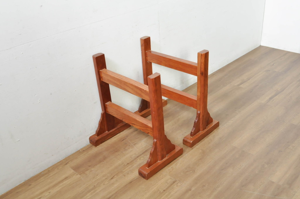 中古　ブビンガのテーブル脚2個セット(DIY、材料)(R-080683)