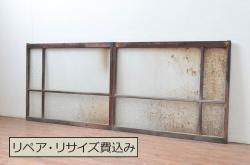 アンティーク建具　和の雰囲気溢れる格子扉1枚(木製扉、ドア、格子戸)(R-069165)