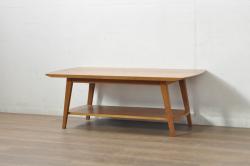 中古　美品　イデー(IDEE)　オーク材　シンプルでスタイリッシュなローテーブル(センターテーブル、リビングテーブル)(定価約10万円)(R-080865)