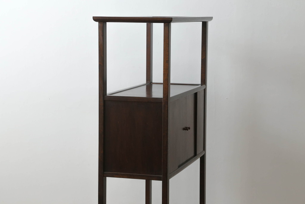中古　美品　松本民芸家具　#506型　シックな色合いと上品な佇まいが魅力の朝鮮棚(飾り棚、収納棚、戸棚、陳列棚、茶棚、サイドボード)(定価約23万円)(R-064194)