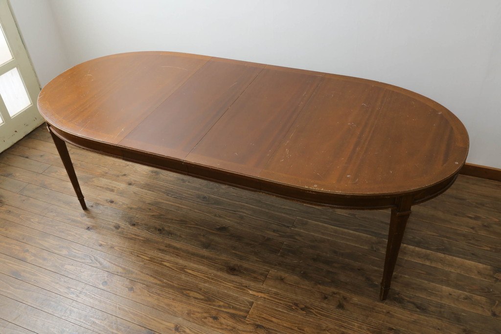 中古　DREXEL HERITAGE(ドレクセルヘリテイジ)　Triune(トライユン)　品のある佇まいが魅力のダイニングテーブル(エクステンションテーブル、食卓、4人掛け、6人掛け、8人掛け)(S-075299)