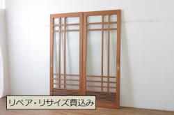 アンティーク建具　ケヤキの一枚板を使用した、和の趣あふれる蔵戸(玄関戸、引き戸、建具)(R-047697)