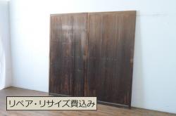 和製アンティーク　国産のアンティークとしては珍しい全面特大ステンドグラスで彩られたドア(建具)(R-049441)