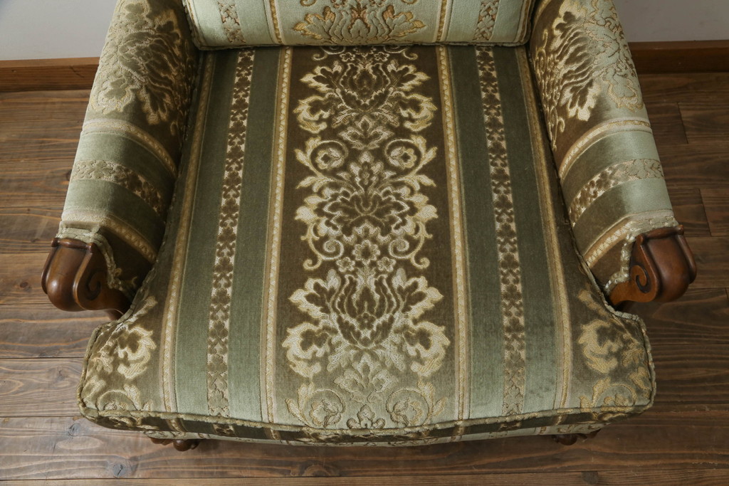 中古　DREXEL HERITAGE(ドレクセルヘリテイジ)　 Upholstery(アップホルスタリー)　クラシカルな佇まいの1人掛けソファ(アームチェア、一人掛け、1P)(R-057071)