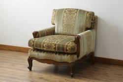 中古　DREXEL HERITAGE(ドレクセルヘリテイジ)　 Upholstery(アップホルスタリー)　クラシカルな佇まいの1人掛けソファ(アームチェア、一人掛け、1P)(R-057072)