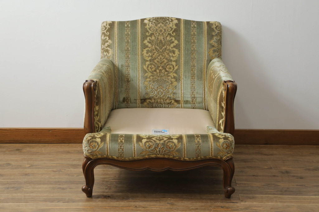 中古　DREXEL HERITAGE(ドレクセルヘリテイジ)　 Upholstery(アップホルスタリー)　クラシカルな佇まいの1人掛けソファ(アームチェア、一人掛け、1P)(R-057072)