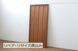 レトロ建具　昭和レトロ　昭和中期　木味が魅力のシンプルな引き戸2枚セット(板戸、雨戸)(R-040512)