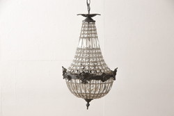 ビンテージ照明　フランスヴィンテージ　華やかな装飾が美しいシャンデリア(吊り下げ照明、天井照明)(R-057560)