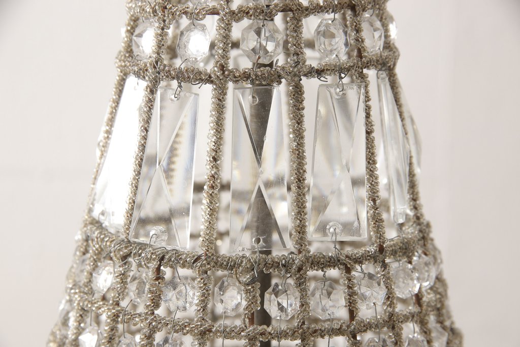 ビンテージ照明　フランスヴィンテージ　華やかな装飾が美しいシャンデリア(吊り下げ照明、天井照明)(R-057560)