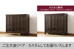 アンティーク家具　イギリスアンティーク　オーク材　小ぶりなサイズで取り入れやすい、上品な佇まいが魅力のショーケース(ガラスケース、キャビネット、飾り棚)(R-049615)