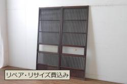 【加工実例】アンティークのガラス扉の幅をご希望サイズにリメイクしました。両端をバランスよくカットし、違和感のない自然な仕上がりに。(建具、ガラスドア、木製ドア)
