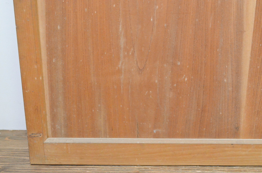 アンティーク建具　美品　上手物!!和の空間を演出する欅(ケヤキ)板のガラス帯戸3枚セット(引き戸、板戸)(R-065577)