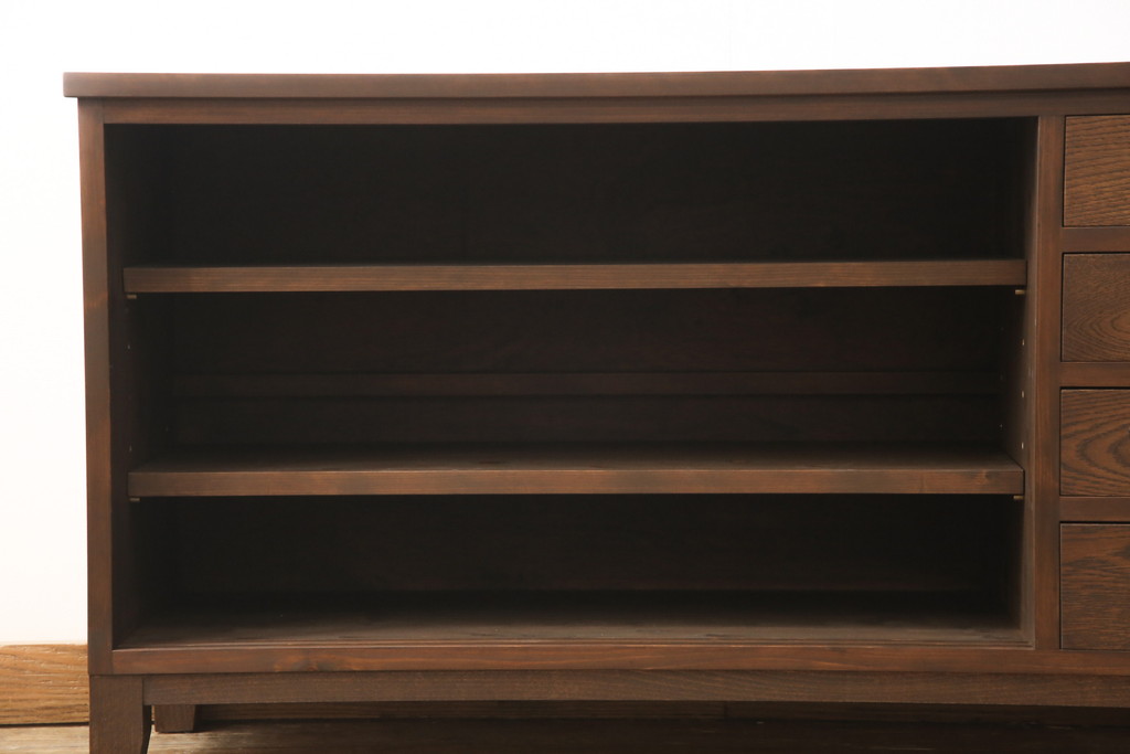 ラフジュ工房オリジナル　古建具リメイク　落ち着きのある和の趣を演出するリビングボード(収納棚、戸棚、テレビ台、ローボード、サイドボード)(R-057640)