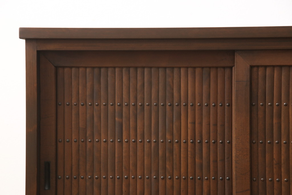 ラフジュ工房オリジナル　古建具リメイク　落ち着きのある和の趣を演出するリビングボード(収納棚、戸棚、テレビ台、ローボード、サイドボード)(R-057640)