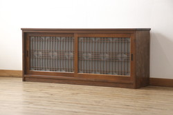 ラフジュ工房オリジナル　古建具リメイク　組子建具が上品なリビングボード(収納棚、戸棚、テレビ台、ローボード、サイドボード)(R-057649)