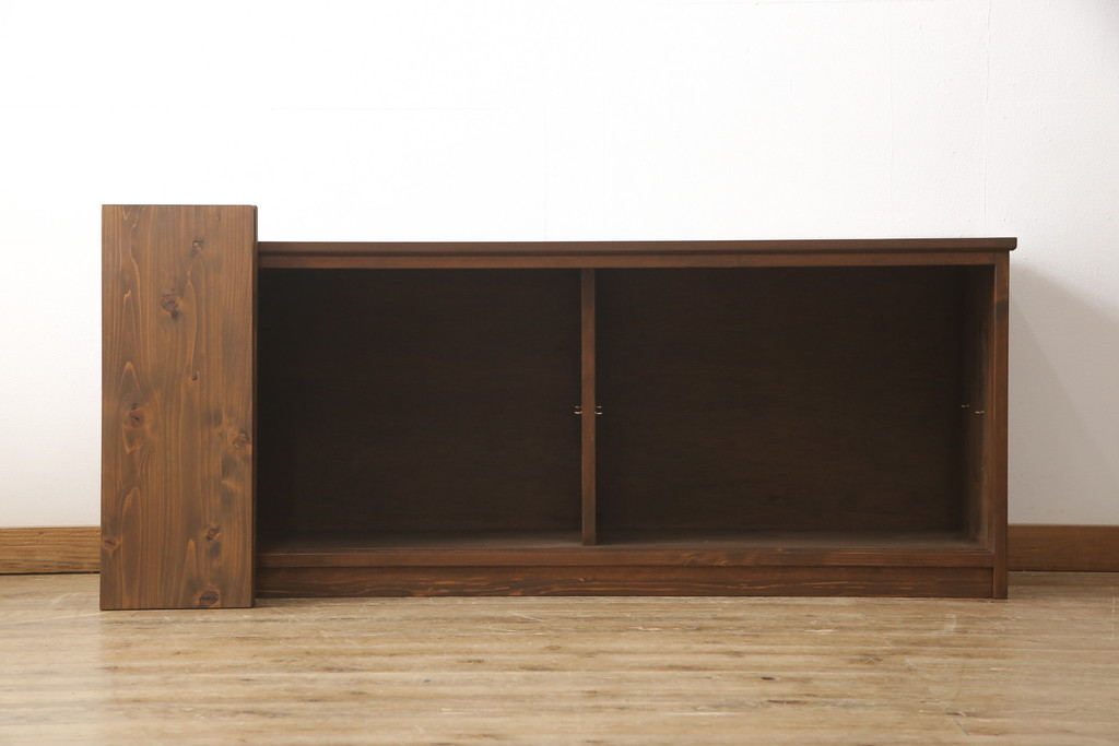 ラフジュ工房オリジナル　古建具リメイク　組子建具が上品なリビングボード(収納棚、戸棚、テレビ台、ローボード、サイドボード)(R-057649)