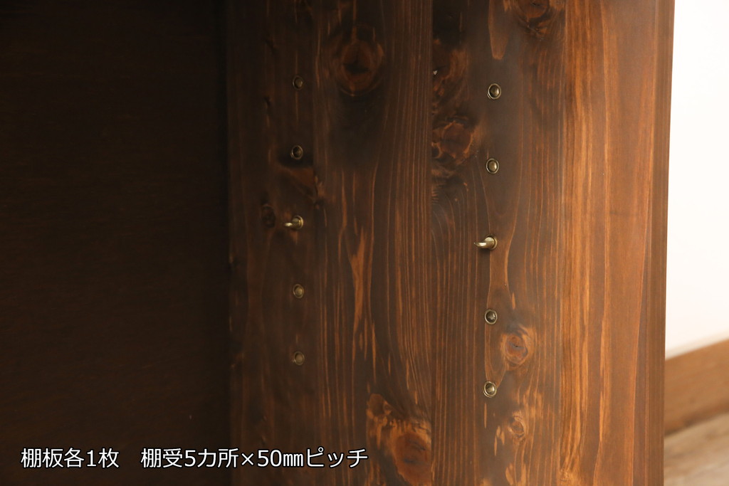 ラフジュ工房オリジナル　古建具リメイク　組子建具が上品なリビングボード(収納棚、戸棚、テレビ台、ローボード、サイドボード)(R-057649)