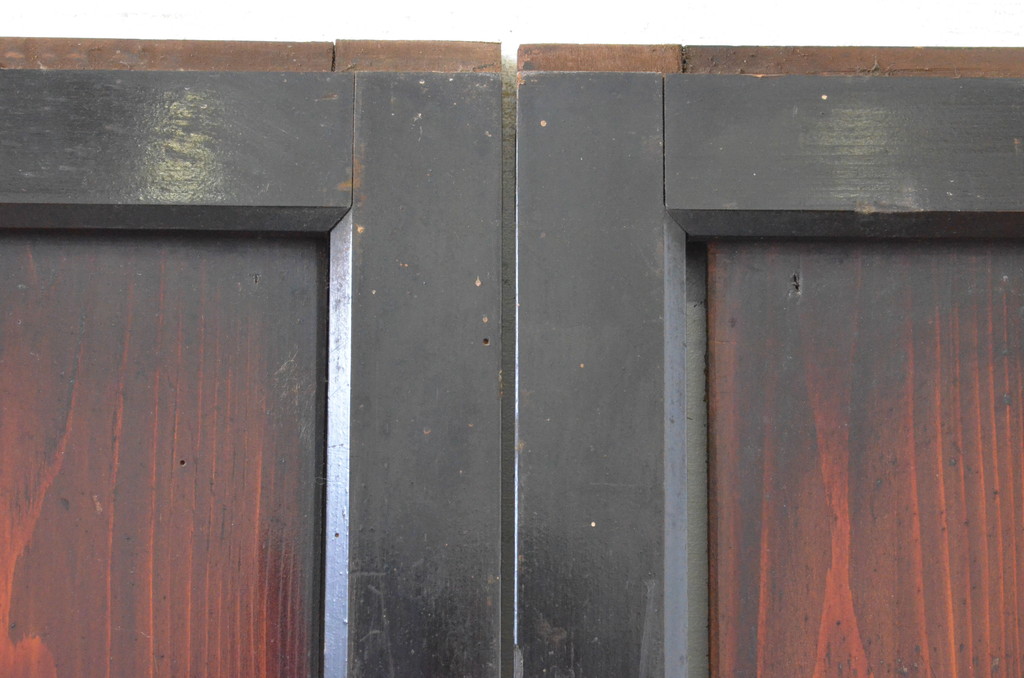 アンティーク建具　上質な和の趣あふれる帯戸3枚セット(引き戸、板戸)(R-065552)