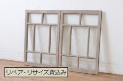 【加工実例】明治大正期の蔵戸に高品質リペアを施しました。吊り戸仕様にする為の加工、吊り金具・ガイドレールを取り付け。左框の両面には取っ手を取り付けました。現状の色味を活かした仕上げで上品な雰囲気に!(引き戸、玄関戸、建具)