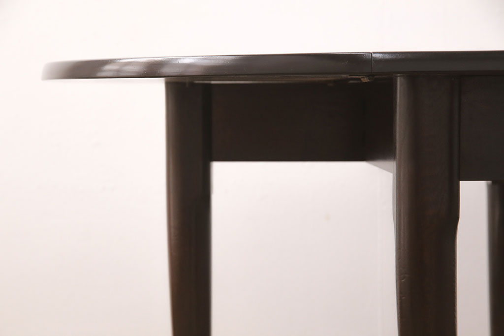 中古　美品　松本民芸家具　猫脚が印象的なクインアン型バタフライ卓(バタフライテーブル、ダイニングテーブル)(R-051035)