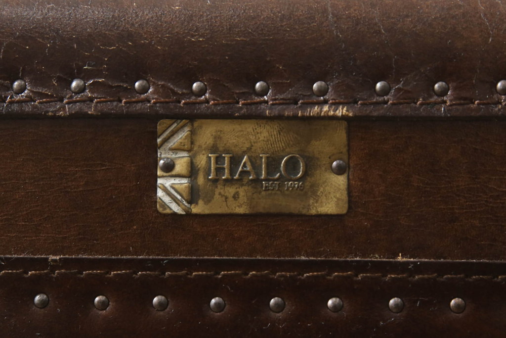 中古　イギリス製　HALO(ハロ)　PARIS TRUNK(パリストランク)　ヴィンテージスタイルのお部屋におすすめなトランクボックス(収納ボックス、ディスプレイ雑貨、収納箱、サイドテーブル、英国)(R-066618)