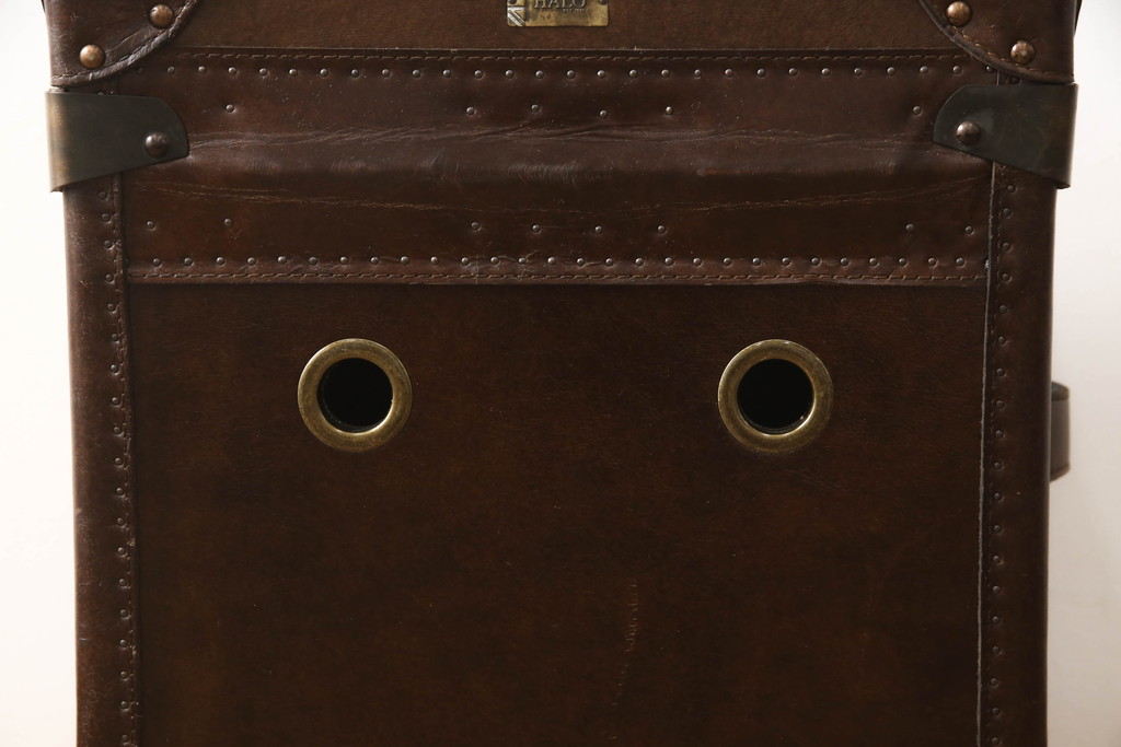 中古　イギリス製　HALO(ハロ)　PARIS TRUNK(パリストランク)　ヴィンテージスタイルのお部屋におすすめなトランクボックス(収納ボックス、ディスプレイ雑貨、収納箱、サイドテーブル、英国)(R-066618)