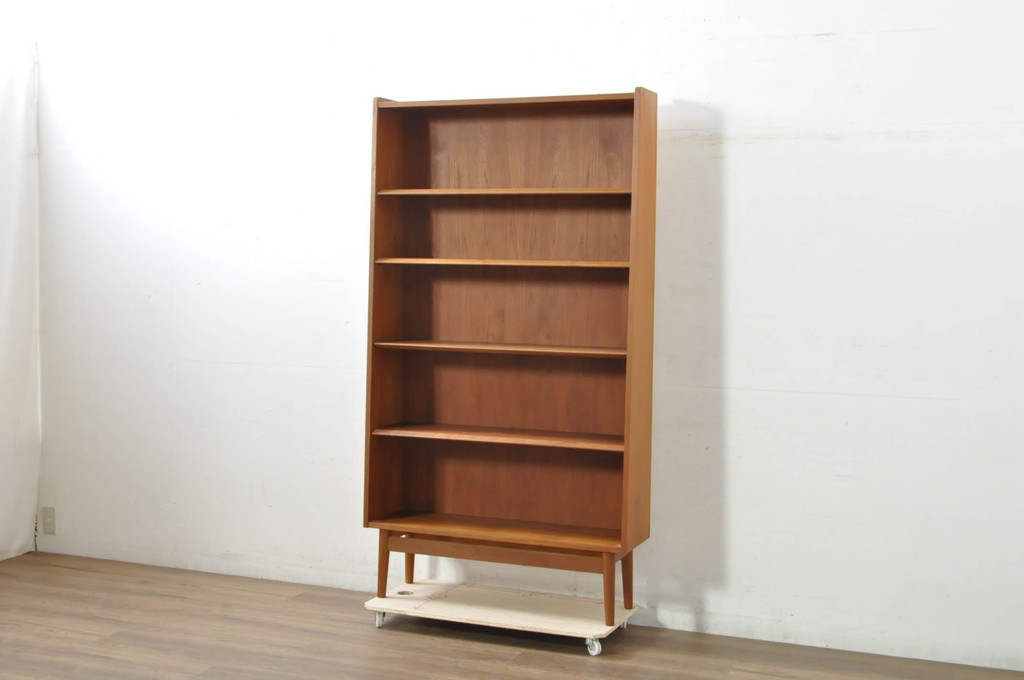 デンマークビンテージ　美品　Johannes Sorth(ヨハネス・ソース)　Bornholms Mobelfabrik社　シンプルでナチュラルな風合いが魅力のブックシェルフ(本棚、書棚、オープンラック、飾り棚、陳列棚、北欧、ヴィンテージ)(R-080792)