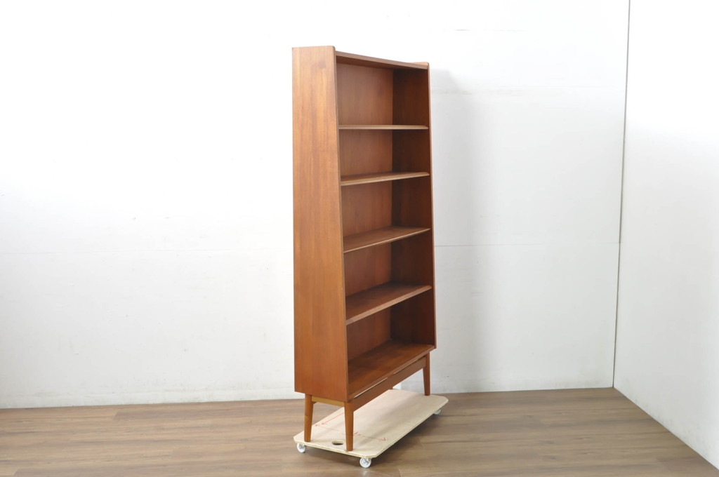 デンマークビンテージ　美品　Johannes Sorth(ヨハネス・ソース)　Bornholms Mobelfabrik社　シンプルでナチュラルな風合いが魅力のブックシェルフ(本棚、書棚、オープンラック、飾り棚、陳列棚、北欧、ヴィンテージ)(R-080792)