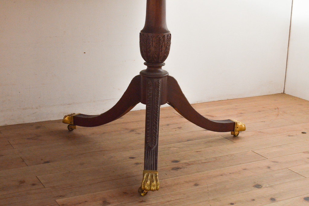 中古　美品　アメリカ高級家具　COUN CILL(カウンシル)　マホガニー材　高級感漂う佇まいが魅力のダイニングテーブル(カンセル、エクステンションテーブル)(定価約100万円)(R-057409)