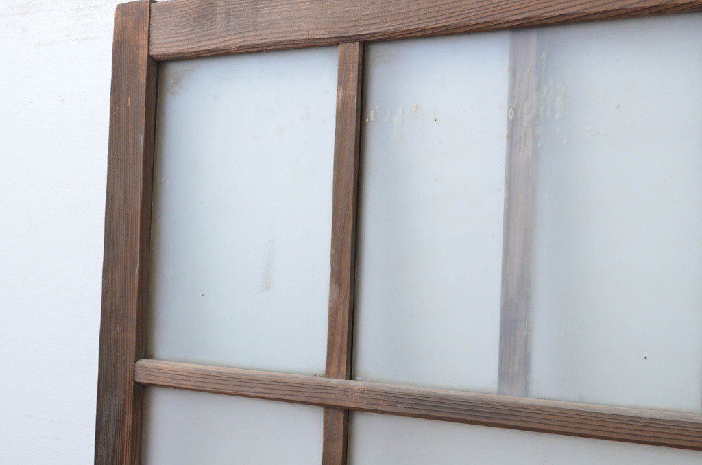 アンティーク建具　大正ロマンの雰囲気漂うガラス戸2枚セット(引き戸)(R-065573)