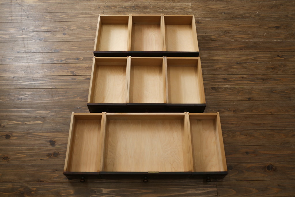中古　美品　カバ材　北の匠　山室家具製作所　希少な絶版品!風格ある存在感のライティングビューロー(デスク、両袖机、ワークデスク、在宅ワーク)(R-058150)