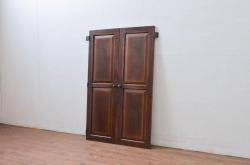 中古　特注　飛騨産業　キツツキ　PROVINCIAL(プロヴィンシャル・プロビンシャル)　落ち着きのある色合いが魅力の小扉1対2枚セット(窓、木製扉、建具)(R-080897)