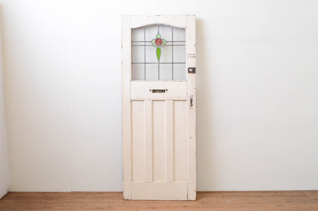 イギリスアンティーク ステンドグラスがおしゃれな木製ドア1枚(木製扉