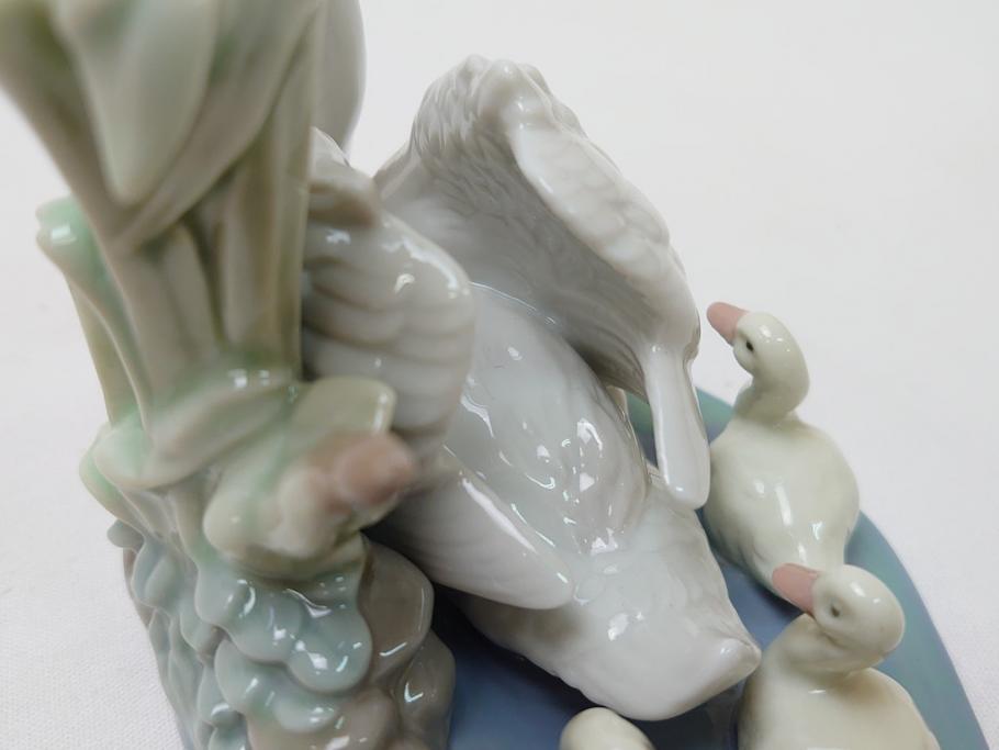 LLADRO】『白鳥の親子 Follow Me』 スペイン製 陶器 (美品)