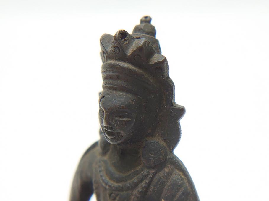 江戸期　古い仏像など5点(置物、オブジェ、古銅、古玩、観音像、チベット像?)(R-062991)