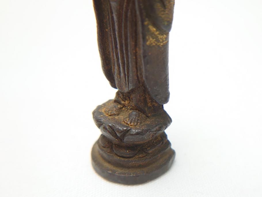 江戸期　古い仏像など5点(置物、オブジェ、古銅、古玩、観音像、チベット像?)(R-062991)