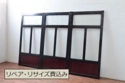 アンティーク建具　和の趣溢れる格子帯戸1枚(引き戸、格子戸)(R-067221)