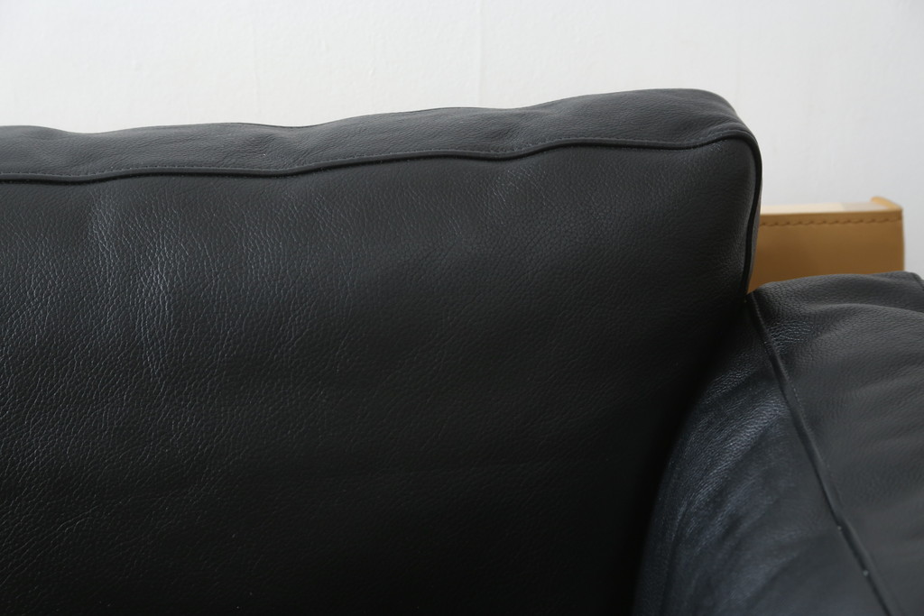 中古　超美品　Cassina(カッシーナ)　ELORO(エローロ)　FY革　本革　洗練されたモダンデザインが格好いい!!メンズライクな空間を演出する2人掛けソファ(2P、二人掛け、クッションソファ、レザーソファ、アームソファ)(定価約170万円)(R-062160)