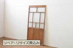 昭和期　ペイント建具　花のレリーフが目を引くレトロなドア(扉、建具)