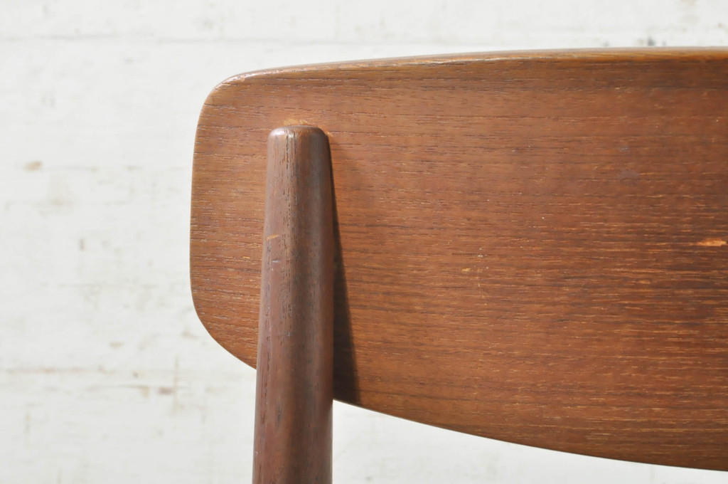 和製ビンテージ　辻木工　チーク材　モダンでシンプルなデザインのダイニングチェア(椅子、イス、ヴィンテージ)(R-073898)