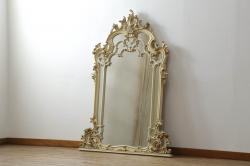 中古　北海道民芸家具　シンプルなデザインで取り入れやすいミラー(壁掛け鏡、ウォールミラー)(R-059780)