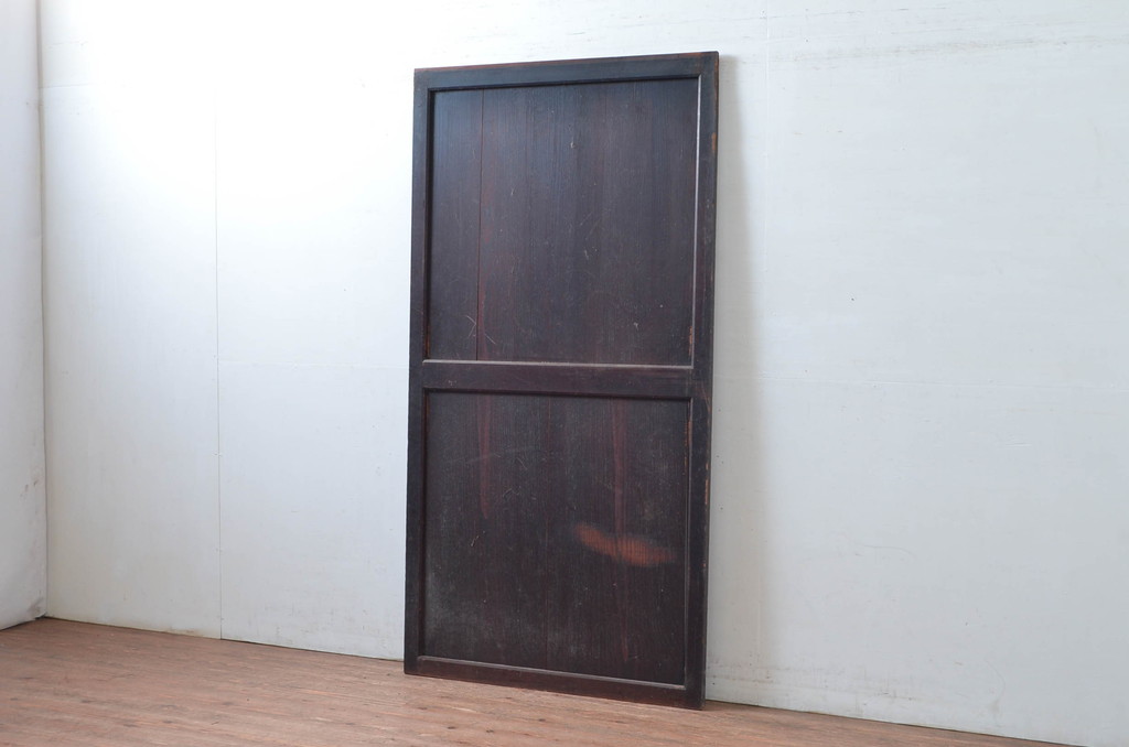 アンティーク建具　明治　深い色合いが味わい深い帯戸1枚(引き戸、板戸)(R-080615)