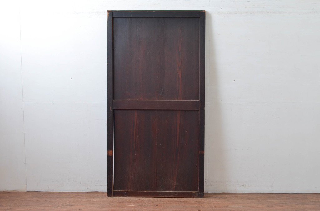 アンティーク建具　明治　深い色合いが味わい深い帯戸1枚(引き戸、板戸)(R-080615)